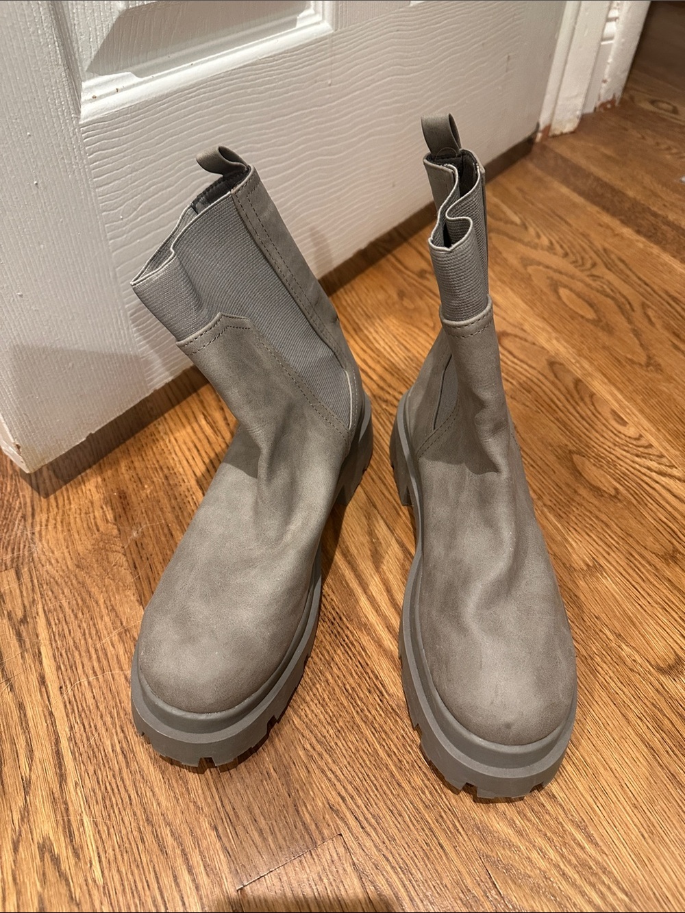 Dolce Vita Gray Chunky Chelsea Ankle Boots